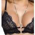 Abierta Fina - Black Lace Open Bra Set - XL
