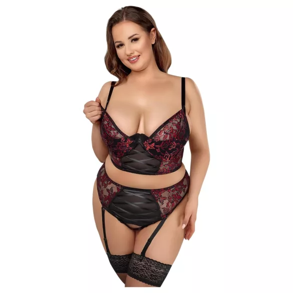 Cottelli Plus Size – Bra Set (Red)