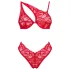 Obsessive Atenica - Cross-Strap Lingerie Set (Red) - M/L