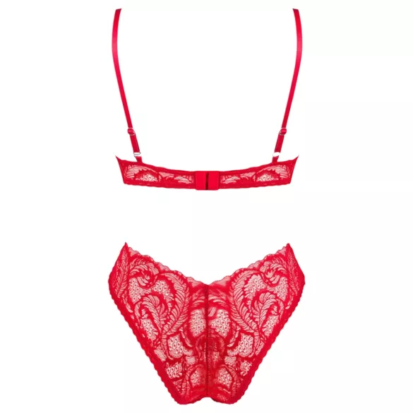 Obsessive Atenica - Cross-Strap Lingerie Set (Red) - M/L