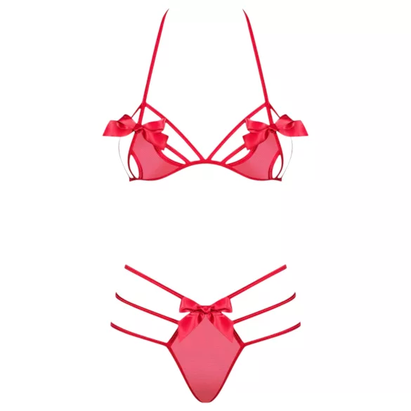 Obsessive Giftella - Bow Lingerie Set (Red)