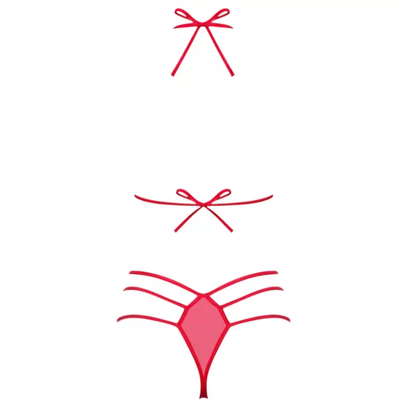 Obsessive Giftella - Bow Lingerie Set (Red)