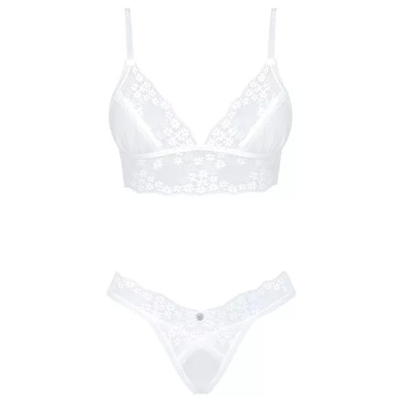 Obsessive Set Heavenly - Lacy Bra Set (White) - M/L