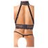 Abierta Fina - Chain Open Lingerie Set (Black) - M