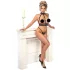 Abierta Fina - Chain Open Lingerie Set (Black) - L