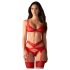 Obsessive Cupid Desir - Lace Lingerie Set (Red) - L/XL