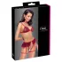 Cottelli - checked lingerie set with suspenders (red check)