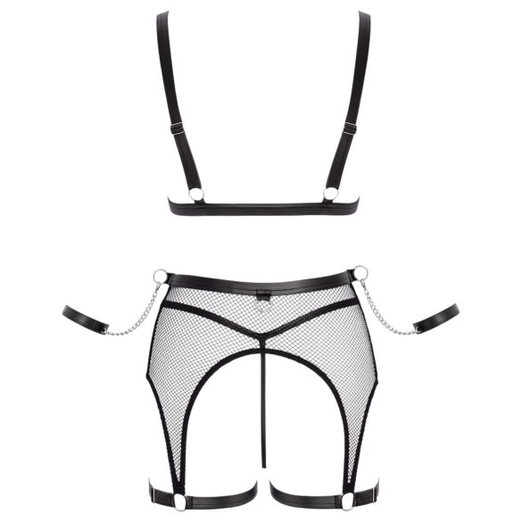 Cottelli Bondage - Sheer Mesh Set with Chains (Black)