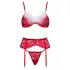 Cottelli - Lace Christmas Bra Set (Red)