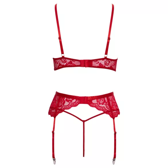 Cottelli - Lace Christmas Bra Set (Red) - L/XL
