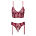 Cottelli - two‑piece lace suspender set (red) - L