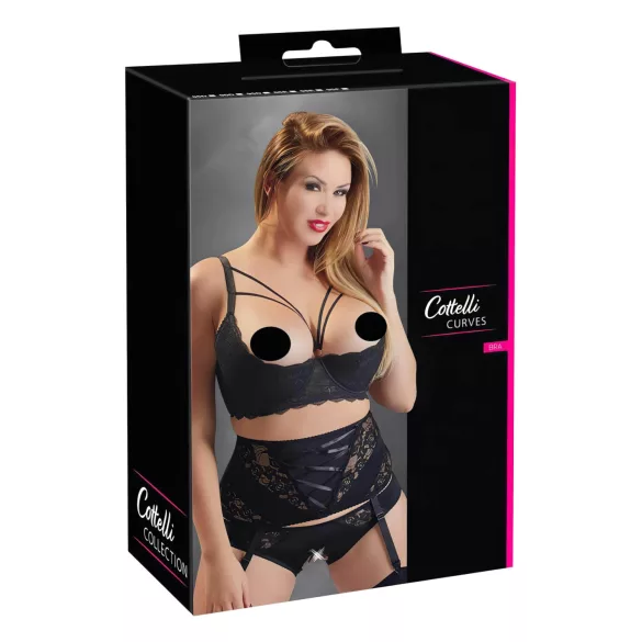 Cottelli Plus Size - Strappy Ringed Lift Bra (Black) - 95F