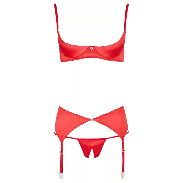 Cottelli - Heart Open Bust Set (Red)  - 80B/M