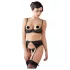 Abierta Fina - Sparkling Stone Lingerie Set (Black)