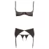 Abierta Fina - Sparkling Stone Lingerie Set (Black)