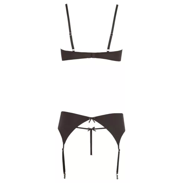 Abierta Fina - Sparkling Stone Lingerie Set (Black)
