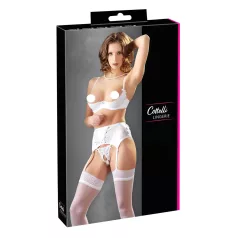 Cottelli - Lace-Up Lifting Bra Set (White) - 80B/M
