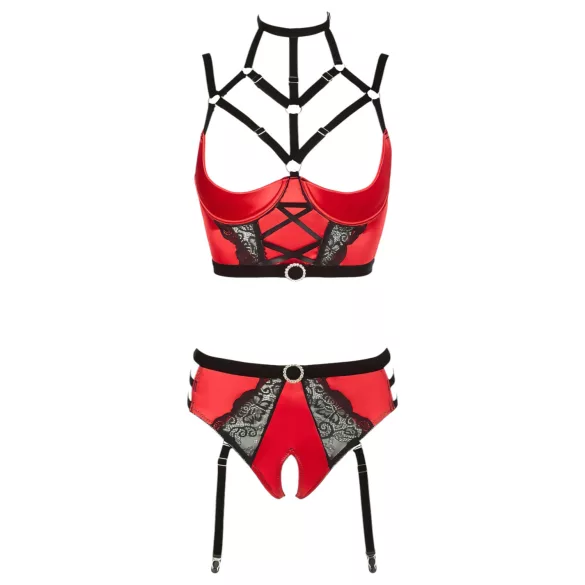 Abierta Fina - Red Ring Lift Lingerie Set