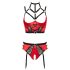 Abierta Fina - Red Ring Lift Lingerie Set - 85B/L