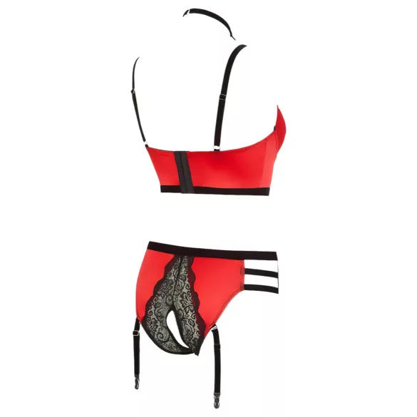 Abierta Fina - Red Ring Lift Lingerie Set - 80C/M