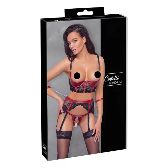 Cottelli Bondage - Red Lace Lift-Up Set - XL