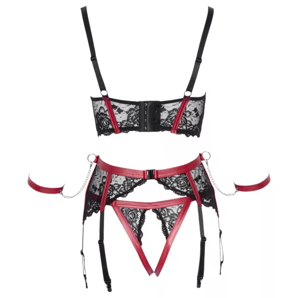 Cottelli Bondage - Red Lace Lift-Up Set - XL