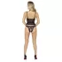 Abierta Fina - Open Thong & Corset (Black) - M