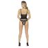 Abierta Fina - Open Thong & Corset (Black) - L