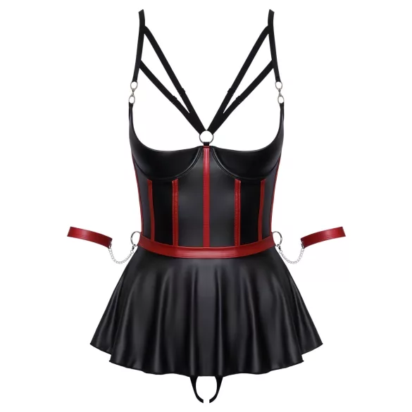 Cottelli Bondage - Shiny Set with Wrist Cuffs (Black) - 80B/M