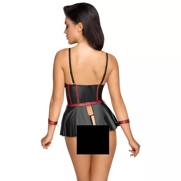 Cottelli Bondage - Shiny Set with Wrist Cuffs (Black) - 85B/L