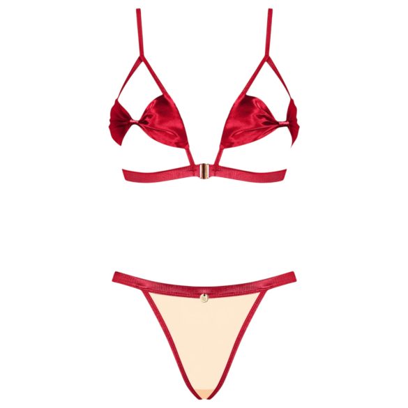 Obsessive Rubinesa - piquant lingerie set (red) - L/XL