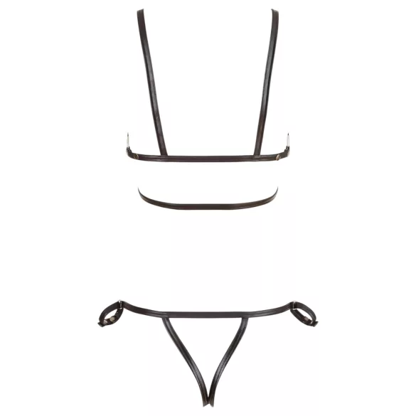 Cottelli Bondage - Glossy Decorative Body Harness Bikini (Black)