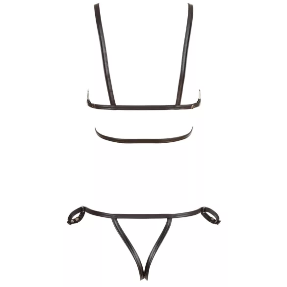 Cottelli Bondage - Glossy Decorative Body Harness Bikini (Black)  - M