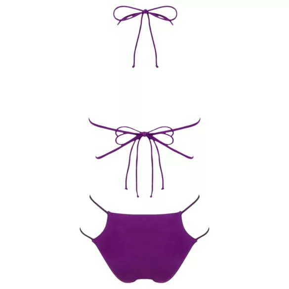 Obsessive Balitta - Shiny Halter Neck Bikini (Purple)  - M
