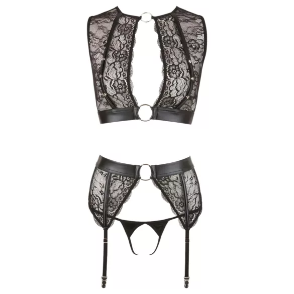 Cottelli Bondage - Lace Lingerie Set (4 Piece) - L