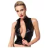 Noir - Shiny Zipper Top (Black) - M