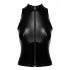 Noir - Shiny Zipper Top (Black) - M