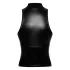 Noir - Shiny Zipper Top (Black) - M