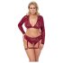 Cottelli Curves - Long Sleeve Lace Set (Red)