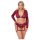Cottelli Curves - Long Sleeve Lace Set (Red) - 3XL