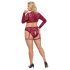 Cottelli Curves - Long Sleeve Lace Set (Red) - 3XL