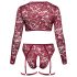 Cottelli Curves - Long Sleeve Lace Set (Red) - 3XL