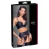 Cottelli - Zip-Up Corset, Suspender Belt and Thong Set (Black) - M
