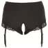 Cottelli Plus Size - Garter Belt Open Panty (Black) - 2XL