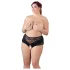 Cottelli Plus Size - Lacy Pearl-Embellished Open Panty (Black) - XL