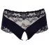 Cottelli Plus Size - Lacy Pearl-Embellished Open Panty (Black) - XL