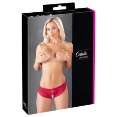 Cottelli - Red Bow Open-Crotch Panties - M