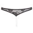Cottelli - Black Lace Thong with Pearls and Open Design - M