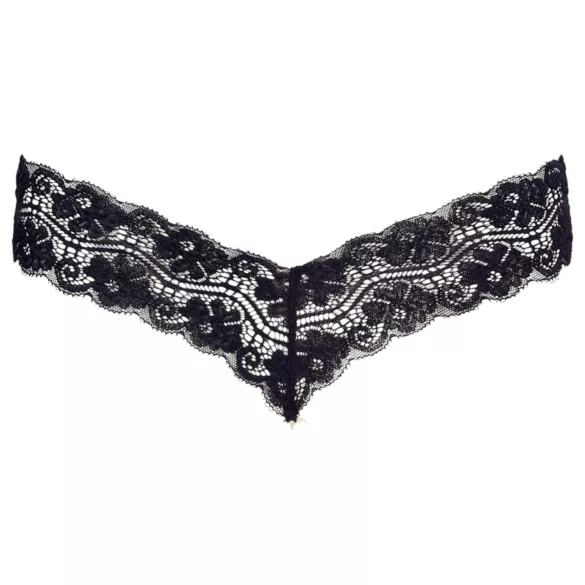Cottelli - Double Pearl Lace Thong (Black)