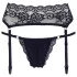 Cottelli - Lace Garter Belt with Thong (Black) - XL